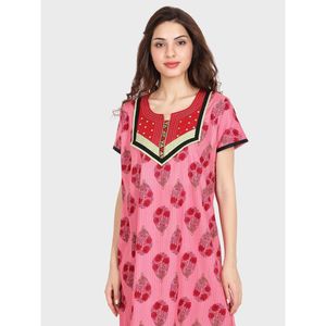 Evolove Camisón Largo Estampado de Algodón para Mujer - Transpirable, Suave y Cómodo, Talla 3XL, para el Hogar - Product Image 1