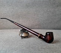Vente en gros de mini pipe à fumée en bois vintage élégante pipe à fumer en bois pliée à bas prix avec techniques givrées pour hommes