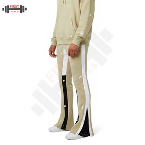 Ensemble survêtement de haute qualité avec sweat-shirt et pantalon de survêtement, design tendance 2025, impression sérigraphique, sweat-shirts pour hommes et pantalons évasés - Product Image 4