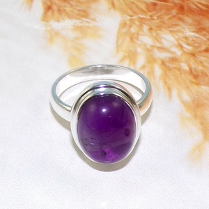 925 Sterling <b>Silver</b> Minimalist Fine Ring <b>Handmade</b> with February Birthstone Oval Cut Amethyst Wedding Anniversary Gift - Product Image 5