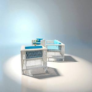 Meubles de patio extérieur durables en PRSF-121 de rotin poly sièges de loisirs en forme de lune pour le remplissage de mousse d'atelier de villa de salon - Product Image 5