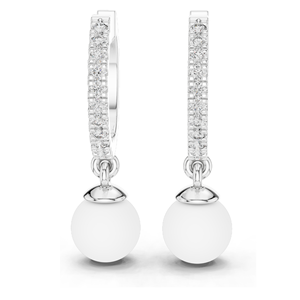 Elegant 18kt Gold <b>Earrings</b> with 0.176 CT Lab Grown Diamonds & <b>Moissanite</b> Round Cut Rose, Yellow, White Gold Luxury Fine - Product Image 1