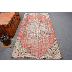 Tapis turc de 3,9 x 7,4 pieds, tapis oriental vintage rouge - Product Image 1