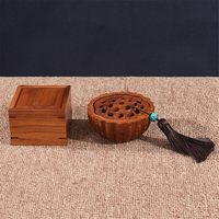 Brûleur d'encens en bois de rose, diffuseur d'arômes pour cérémonie du thé, boîte en ébène africain, brûleur d'encens en bois de lotus