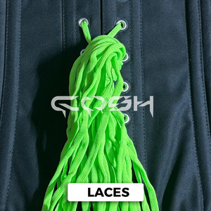 Double Steelboned Gothic/Vintage Underbust <b>Corset</b> Black Cotton with Lime <b>Green</b> Laces Breathable with Hole Decoration - Product Image 6