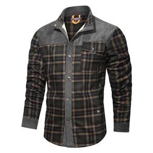 Automne hiver polaire vestes hommes décontracté flanelle chemises à carreaux épais chauds manteaux moto style veste - Product Image 5