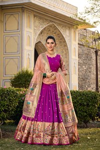 Lehenga zari งานแต่งผ้าทอจากนักออกแบบผ้าไหมแบบดั้งเดิมสไตล์ปากีสถาน - Product Image 2