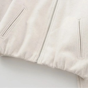 แจ็กเก็ตขนสัตว์บอมเบอร์แบบสั้นสำหรับผู้หญิง, เสื้อโค้ทลำลองสีเทา2025ฤดูใบไม้ร่วงฤดูหนาว - Product Image 5