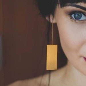 Handmade Brass <b>Earrings</b> Women Elegant Natural Color Modern Traditional Jewelry Lightweight Design Artisan Craft Customizable - Product Image 2