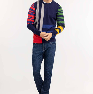 Pull de printemps et d'automne Pulls à manches longues de couleur unie pour hommes Pull à la mode à col rond - Product Image 2