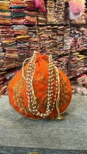 Hecho a mano para mujer, pavo real bordado dorado, Potli, estilo de moda, recuerdo de boda Vintage, regalo de devolución para invitados, estilo indio - Product Image 2