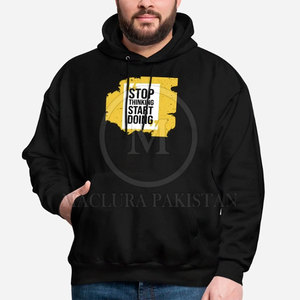 Sweat à capuche en molleton de coton mélangé imprimé pour hommes avec poche et design moderne - Product Image 6