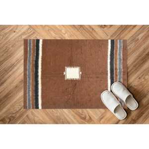 Brown Geometric Printed Rug for Home Decor, Soft Area Floor Mat,Chenille Rug - Product Image 2
