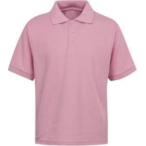 Polo rose pastel uni à manches courtes, design minimaliste et épuré, rose pâle décontracté, tissu respirant pour tous les jours - Product Image 1
