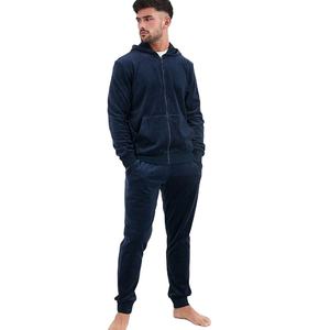 MOVATEXTILES Logo personnalisé Hommes 100% Coton Stripe Survêtement Jogging Sportswear Full Zip Survêtement Ensemble Hommes Training Wear Survêtement - Product Image 1