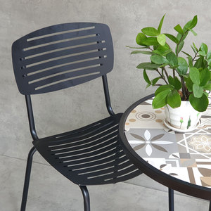 Modern Design Combo Set of 1 Outdoor Coffee <b>Table</b> and 2 Iron Chairs for Patio or Garden-CBCF272 - Product Image 6