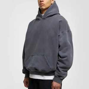เสื้อฮู้ดดี้ผู้ชายสำหรับฤดูหนาว ผ้าฝ้าย 100% พิมพ์ลายดิจิทัล ปักลาย ซิป แบบสวม หนานุ่ม ระบายอากาศได้ดี เป็นมิตรกับสิ่งแวดล้อม - Product Image 5