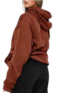 Grande taille poids lourd femmes velours surdimensionné long pull à capuche Vintage lavage extérieur hiver chaud respirant avant Logo - Product Image 2