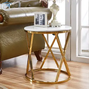 Modernes Gold-Metallbein Marmoroberfläche rundes Wohnzimmer Heimmöbel Luxus-Coffee-Tischbeine
