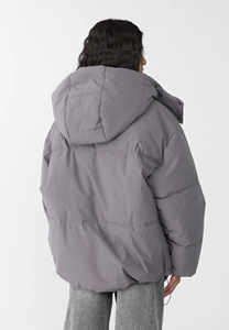 Chaqueta de Invierno Acolchada para Mujer, Diseño Nuevo, OEM, con Capucha, Cierre Completo, Impermeable, de Lona Estampada, Transpirable - Product Image 4