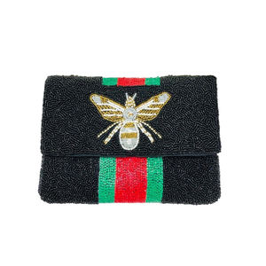 Fabriqué à la main papillon motif pochette Banjara Boho pierre perlée Designer soirée dames en cuir Style décontracté enveloppe - Product Image 1