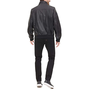 OEN-Chaqueta Bomber de piel sintética lisa para hombre, ropa de moda personalizada, prendas exteriores, talla personalizada - Product Image 3