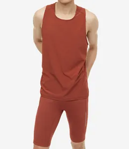 Bodybuilding fitness 95% Cotton 5% Spandex stretchy men slim fit sleeveless custom gym tank top for men