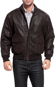 Winter Plus Size High Quality Formal Fashion Front Zipper Genuine Leather Canvas Waterproof Windproof Stand <b>Jacket</b> for <b>Men</b> - Product Image 2