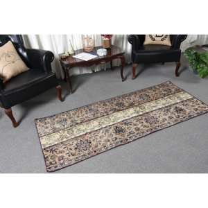 พรมขนแกะตุรกี6.4ft วินเทจผ้าทอสีเบจสีน้ำตาลและสีเบจสำหรับตกแต่งห้องนั่งเล่นด้วยลาเท็กซ์ - Product Image 5