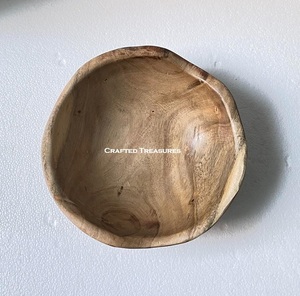 Bols de service de meilleure qualité, bol en bois de forme ronde fait à la main avec finition naturelle, bois d'acacia, élégant et durable - Product Image 1