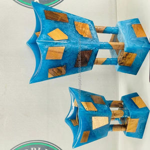 Brûleur d'encens arabe antique, porte-bakhoor en bois de haute qualité avec résine époxy, décoration d'intérieur à vendre pour Falak World Export - Product Image 1