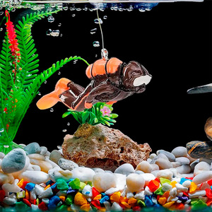 Decoración Flotante para Pecera, Figura de Buceador, Peces de Acuario, Agua de Océano - Colores Surtidos - Product Image 2