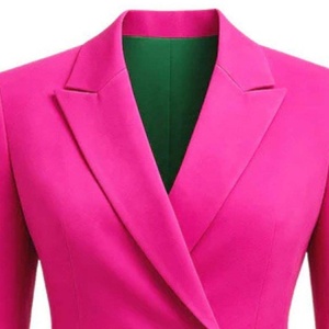 AKA Veste cintrée rose pour homme à simple boutonnage avec détail de poche vert, formelle, pour le bureau, tenue grecque de sororité, infroissable - Product Image 6