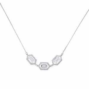 Collier Halo en Diamant Radiant de 5,34 Carats pour Femmes en Or Blanc 14 Carats Bijoux Fins de Laboratoire - Product Image 2