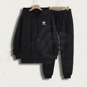 Conjunto Deportivo de Dos Piezas para Hombre, Personalizado, de Invierno, Talla Grande, con Capucha, Color Sólido, 100% Algodón, Ligero, con Cierre de Cordón, de Secado Rápido - Product Image 1