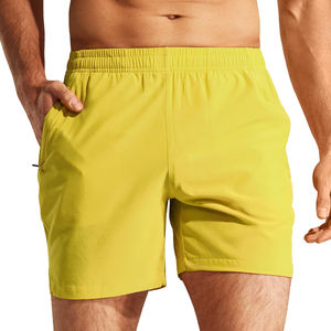 Pantalon court en tricot décontracté et confortable pour hommes, mode estivale, taille élastique, polyvalent, anti-rides, motif solide, OEM - Product Image 5