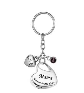 Mama, familia de Metal personalizada en corazón, llavero de urna de recuerdo conmemorativo de acero inoxidable para cenizas, joyería de cremación, tamaño personalizado - Product Image 6