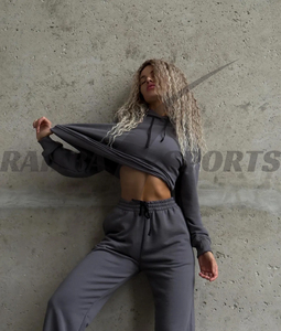 Unisex Designer Trending 100% Cotton Solid Eco-Friendly Streetwear Tracksuit Set Customized <b>Baggy</b> Style Hoodie <b>Jogger</b> Trouser - Product Image 5