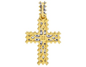 S925 Sterling Silver Two Row Round Cut Moissanite Diamond <b>Cross</b> Pendant Charm Elegant Hip Hop Jewelry <b>For</b> Men <b>Women</b> - Product Image 4