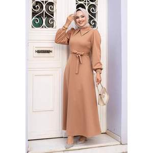 Robe Hijab à Col Chemise Vison - Product Image 4