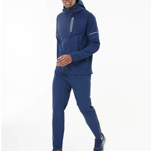 Survêtement en nylon décontracté d'hiver pour hommes ensemble de joggers de sport zippés coupe-vent deux pièces imperméable et respirant - Product Image 1