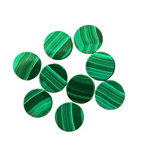 Piedra Plana de Malaquita 100% Natural, Cabujón de 10 mm, Certificado IGI, Tratado Térmicamente, Grado AAA+, Gemas Vivaaz, para Fabricación de Joyería al por Mayor - Product Image 3