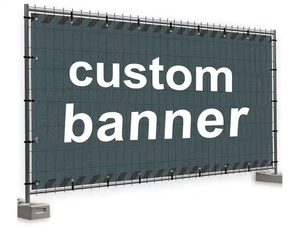 Xây dựng trang web hàng rào biểu ngữ không thấm nước bên đường rào cản bao gồm scrim Lite Trọng lượng nhẹ PVC lưới biểu ngữ với tùy chỉnh bán buôn - Product Image 1