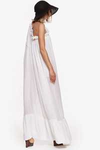 ชุดแมกซี่เดรสยาวเปิดไหล่ข้างเดียวสำหรับผู้หญิงฤดูร้อนเดรสแม็กซี่แขนกุดลายดอกไม้ผ้าฝ้ายลายดอกไม้ - Product Image 3