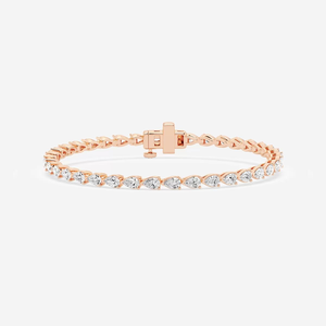 Bracelet tennis 5 carats en diamants de laboratoire taille poire, style East West, 7 pouces, bijou élégant et luxueux, cadeau pour femme - Product Image 3