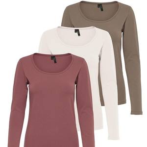 Suéter de Punto Liso Informal Personalizado para Mujer, Cuello Redondo, Manga Larga, Algodón/Nailon Transpirable, Otoño Invierno - Product Image 3