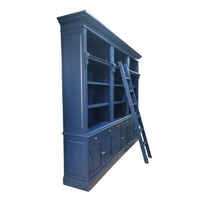 Bibliothèques à trois baies Bibliothèque en bois Étagères à livres Armoire pour meubles de bibliothèque Style européen Meubles de maison à prix abordables