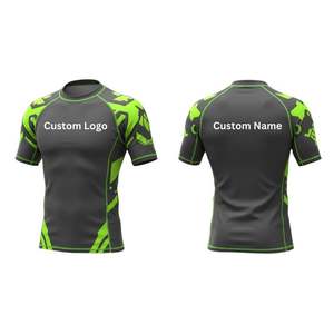 เสื้อกีฬาแขนสั้นสำหรับผู้ชายเสื้อกีฬาป้องกันผื่นพิมพ์ซับลิเมชันตามสั่ง - Product Image 1