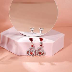 Ensemble de bijoux fins en argent sterling Jeulia I Carry Your Heart Double Heart - Product Image 6