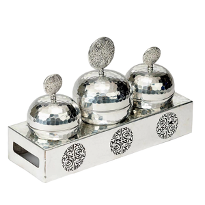 Plat de service plateau et support couleur or brillant en acier inoxydable poli fabriqué à la main dates de table plateaux de service et plat - Product Image 5